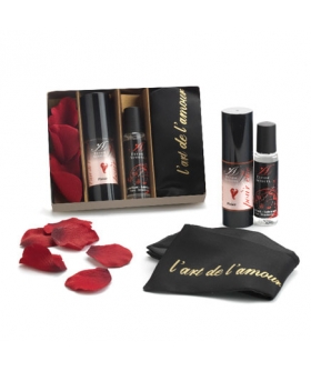 ELLA EXTASE SENSUEL Kit sensual para parejas, incluye geles, pétalos y antifaz