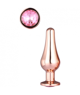 GLEAMING LOVE ROSE GOLD PLEASU Plug anal avec un bijou rond, taille s.