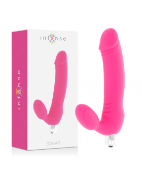 SUGAR INTENSE Dildo vibrador dual de silicona médica, 7 modos, resistente