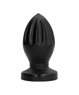 PLUG ANAL ALL BLACK Buttplug con ranuras y textura suave para estimulación anal