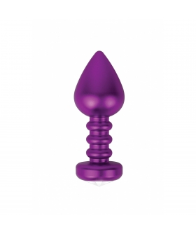 PLUG ANAL FASHIONABLE BUTTPLUG Plug anal metálico con diseño anillado y base brillante