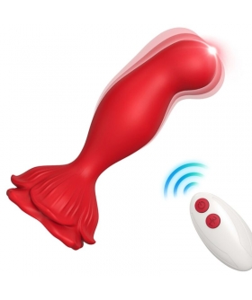 VIBRADOR ROSA Y PLUG Vibrador con plug anal para doble estimulación