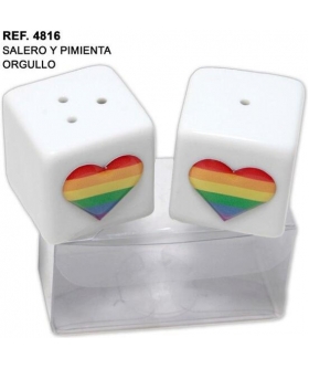 COZARON Set salero y pimentero mini, decoración lgbt