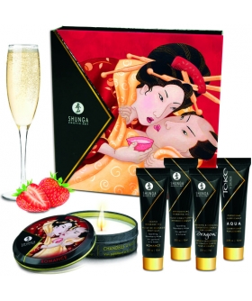 SHUNGA GEISHA SPARKLIN Kit erótico con aceites, velas y lubricantes aromáticos