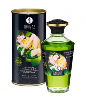 SHUNGA WARMING OIL Shunga óleo de massagem afrodisíaco aroma de chá verde