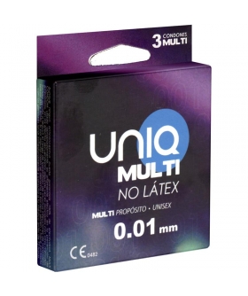 UNIQ MULTI Preservativos sin látex, unisex, ultrafinos y transparentes