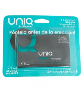 UNIQ SMART Condones uniq smart con 3 condones y lubricante