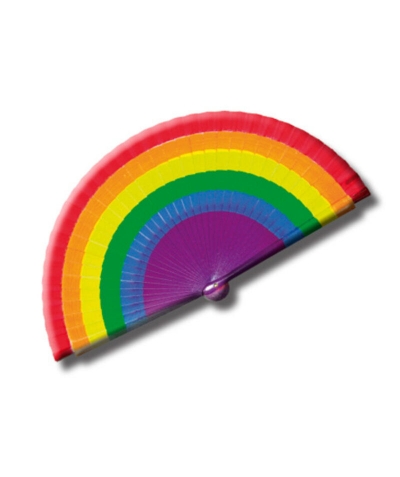 ABANICO MADERA BANDERA LGBT Abanico plástico, bandera arco iris, orgullo lgbt