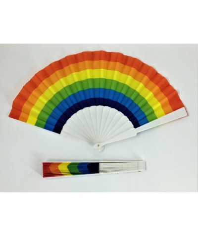 ABANICO PLÁSTICO BANDERA LGBT+ Abanico de plástico con colores del orgullo lgbt