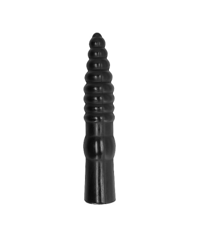 ALL BLACK 33 Dildo alargado con estructura agradable y estriada