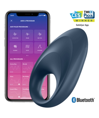 SATISFYER MIGHTY ONE Anello vibrante con app e bluetooth mighty one ring satisfyer azzurro