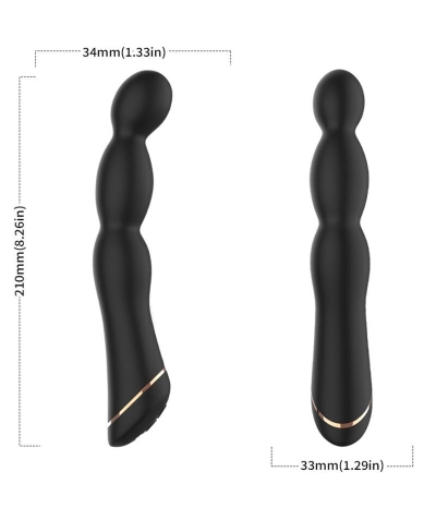 BAMBU VIBRADOR AJUSTABLE NEGRO Vibrador premium, 9 modos, sumergible, ergonómico