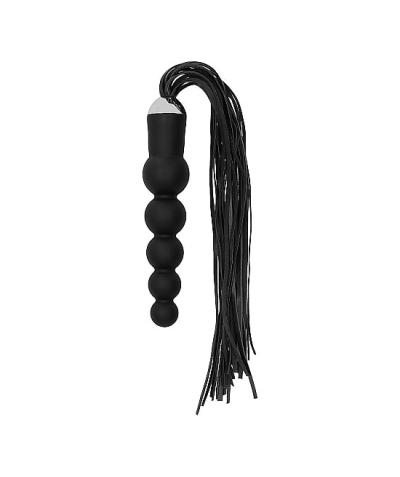 BLACK WHIP PENETRATOR Dildo de silicona curvado con cola negro