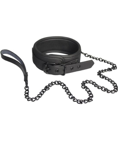 BLAZE  LEASH Collar y correa eróticos negros, suavidad, ajuste fácil