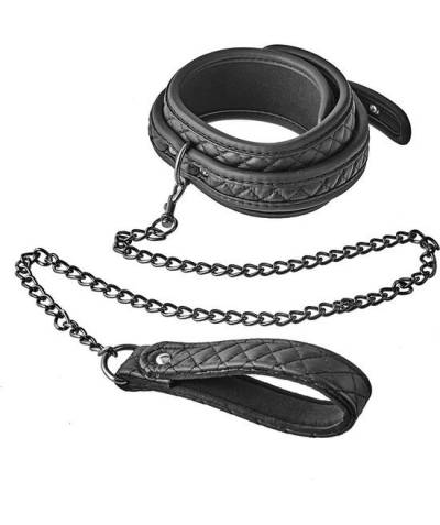 BLAZE  COLLAR LEASH Conjunto de collar y correa de cuero vegano para bondage