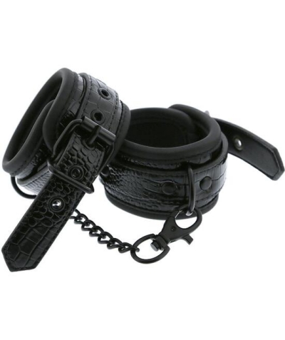 BLAZE  HANDCUFF CROCO Elegantes y ajustables esposas de cuero negro