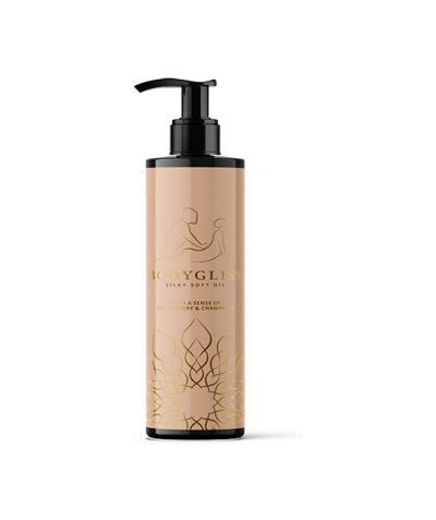 BODYGLISS PASSION Suave aceite de masaje con aroma a fresas y champagne