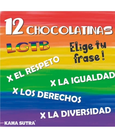 CAJA DE 12 CHOCOLATINAS Chocolatinas con chocolate afrodisíaco y bandera lgbt