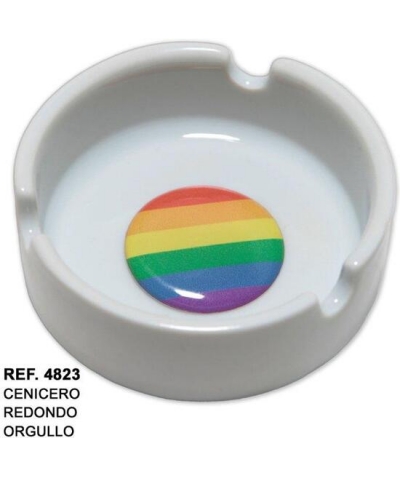 CENICERO REDONDO BANDERA LGBT  Cenicero pequeño, cerámica, decoración lgbt, funcional