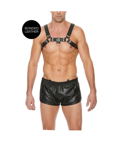 CHEST BULLDOG HARNESS BLACK Arnés decorativo para bdsm con costuras negras