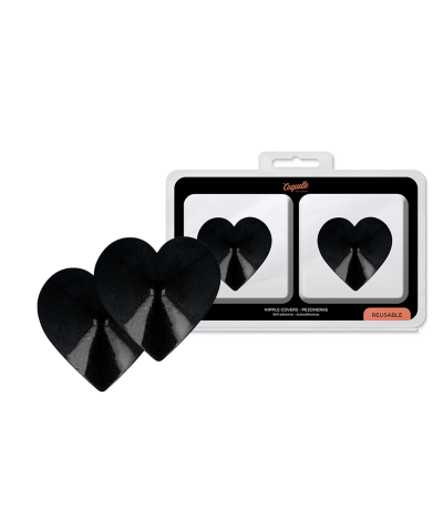 CHIC DESIRE 0 Cubre-pezones en forma de corazones negros