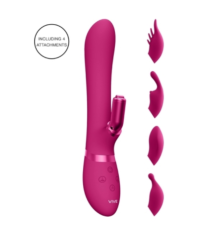 CHOU Conejito vibrador con cabezales intercámbiales