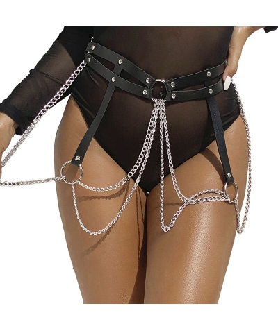 CINTURON DE CADENAS ANILLAS CU Lingerie érotique en cuir avec des détails sensuels