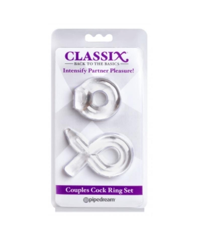 CLASSIX   BOOST  set para parejas 2 anillos pene transparente