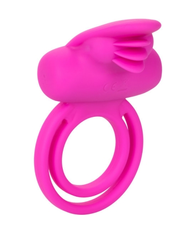 CLIT FLICKER ENHANCER Doble anillo vibrador de silicona - rosa