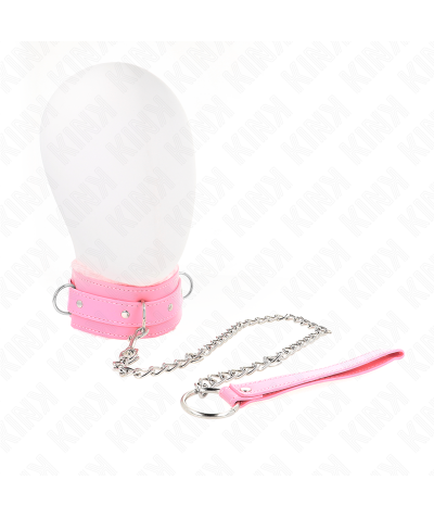 NECKLACE PINK STRAP Coleiras de submissão e controle da kink