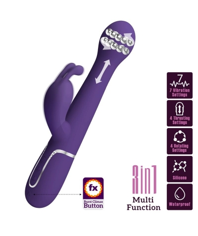 DEJON VIBRADOR RABBIT 3 EN 1 M Juguete íntimo para estimulación interna y externa