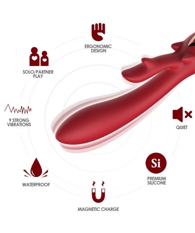 ELK VIBRADOR RABBIT CURVO RED Vibrador sumergible con múltiples modos de vibración