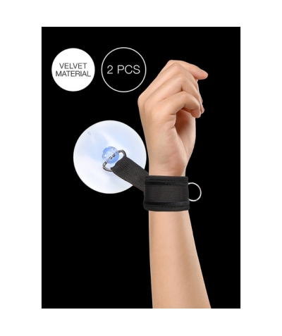 VELVET WRIST SUCTION Dos esposas ajustables de terciopelo y velcro