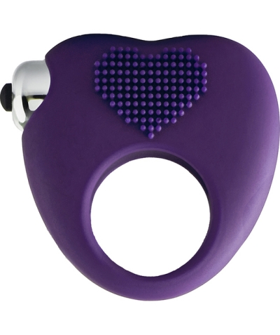 COCKRING Anillo vibrador púrpura con estimulación en forma de corazón