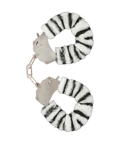 FURRY FUN  CAPTIVATING Esposas de peluche zebra con 2 llaves