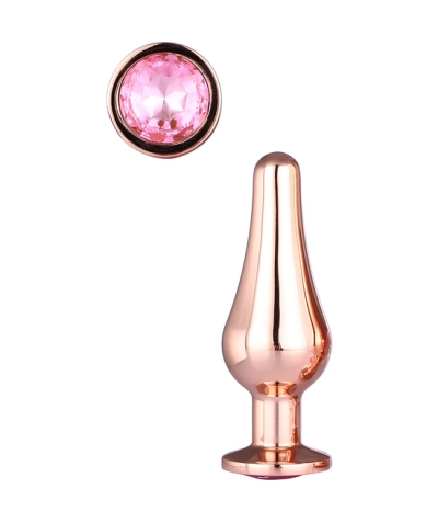 GLEAMING LOVE ROSE GOLD PLEASU Plug anal con joya redonda, tamaño s