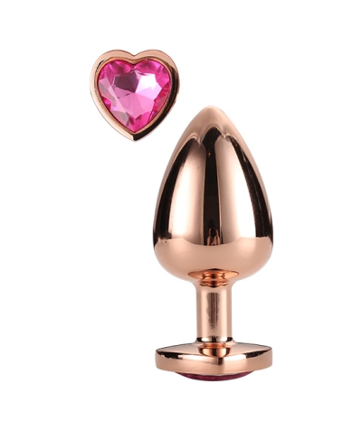 ROSE GOLD Plug anal brillante de tamaño mediano