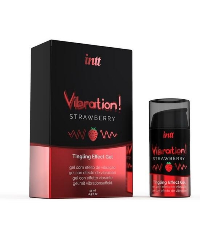 Intt Vibration Strawberry Gel de sabor con efecto vibración para ambos sexos