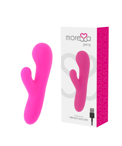 JERRY Vibrador de silicona recargable con doble estimulación