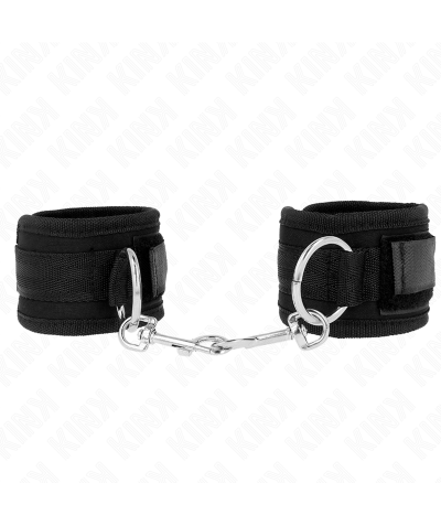 MUÑEQUERAS NEGRO AJUSTABLE 18- Pulseiras bdsm ajustáveis e seguras para experiências prazerosas.