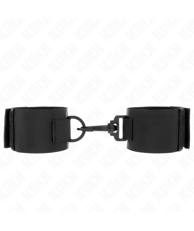 MUÑEQUERAS NYLON NEGRO Pulseiras de bdsm da kink: controle, estilo e conforto.