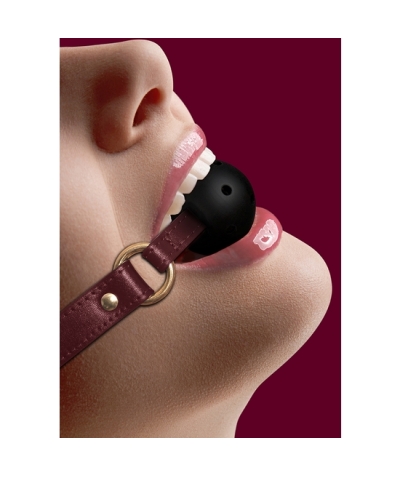 BREATHABLE BALL GAG RED Lujosa y fashion mordaza efecto cuero en varios colores