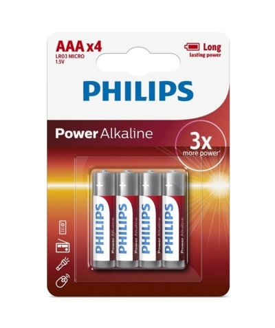 PHILIPS - POWER ALKALINE PILA Pilas alcalinas AAA para dispositivos electrónicos compactos