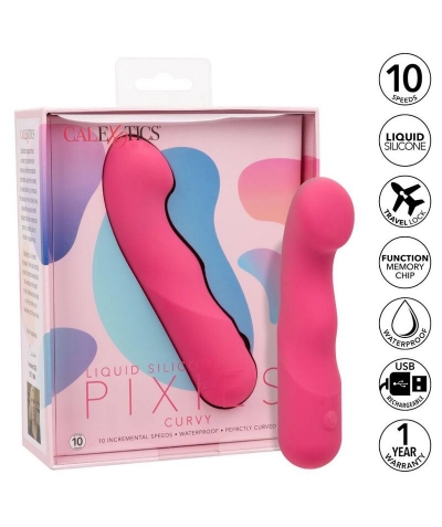 PIXIES VIBRATING Masajeador curvy liquid silicone pixies: vibrador ergonómico