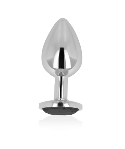 PLUG ANAL CON CRISTAL NEGRO 7 Plug anal pesado de aluminio elegante. ¡experimenta placer!