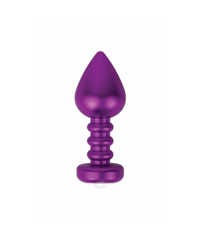 PLUG ANAL FASHIONABLE BUTTPLUG Plug anal metálico con diseño anillado y base brillante