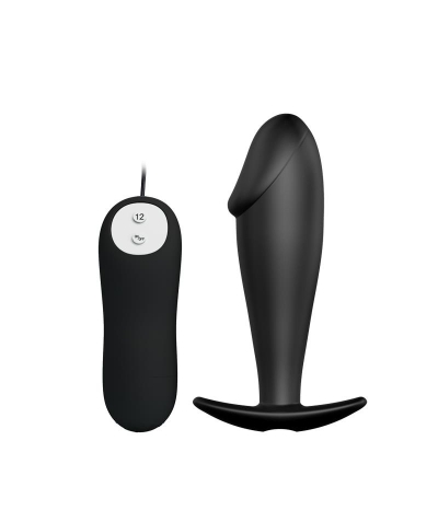 DISTANCIA PARA ANAL  Plug vibrador anal de silicona, 12 modos