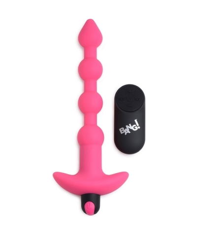 BANG! Plug vibrador de bola anal de silicone - rosa