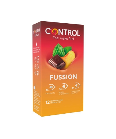 FUSSION Preservativos control fussion: variedad aromas, 12 uds