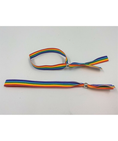 PULSERA CON BOLITA PLATEADA - Pulsera ajustable con colores lgbt+ y bolita